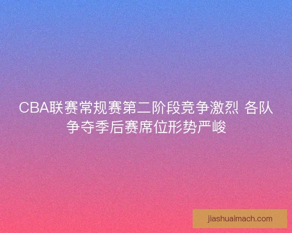 CBA联赛常规赛第二阶段竞争激烈 各队争夺季后赛席位形势严峻