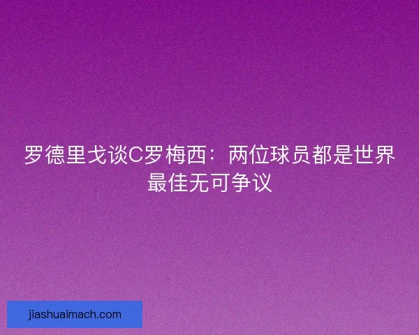 罗德里戈谈C罗梅西:两位球员都是世界最佳无可争议 罗德里戈谈C罗梅西:两位球员都是世界最佳无可争议